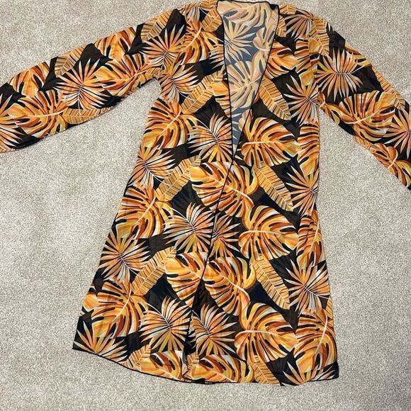 5- 3PCS Tropical Print Crisscross Bikini Set With Cover Up, Chic and Sexy, - Picture 7 of 13